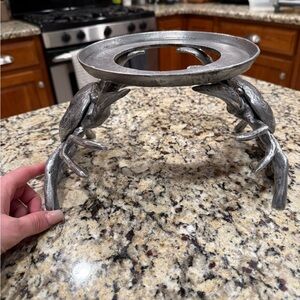 Pottery Barn Silver Crab Stand